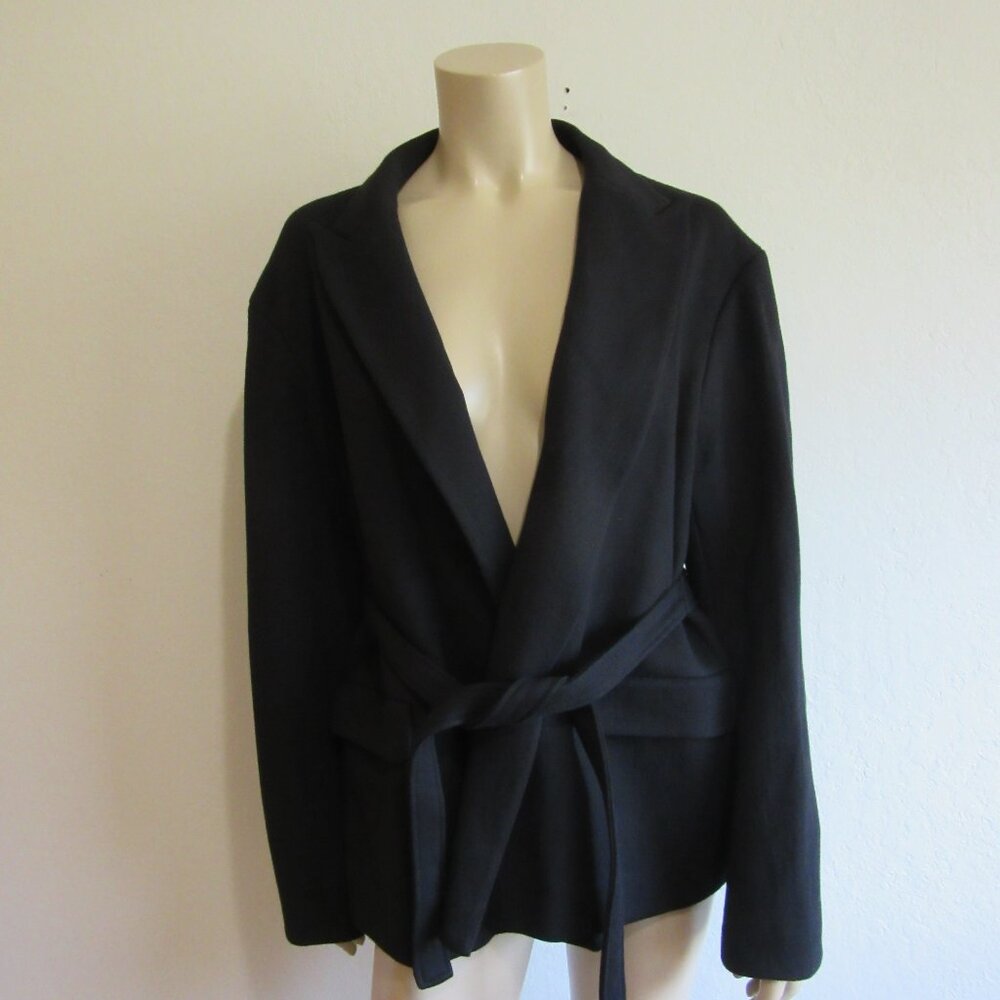 ba&sh Black Lady Baby M Belted/Sash Lined Long Sleeve Business Jacket